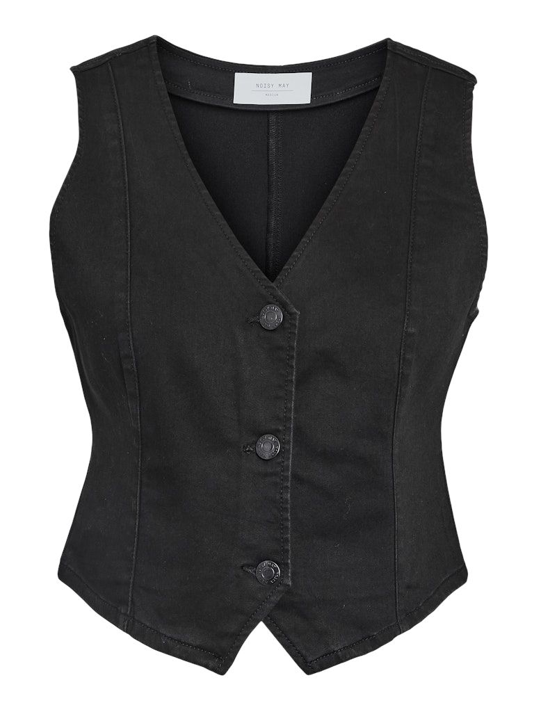 Noisy May NMWILDA SHORT VEST Jet Black 27034572