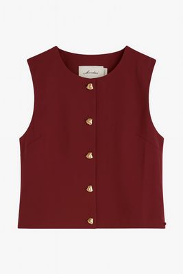 Ambika gilet gouden knoop bordeaux lieke