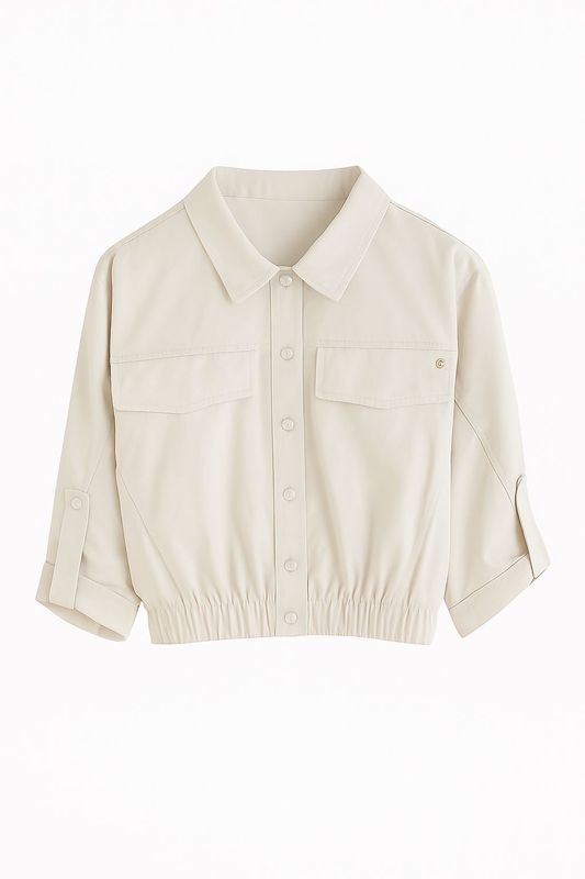 Ambika jas kort elastiek beige emma