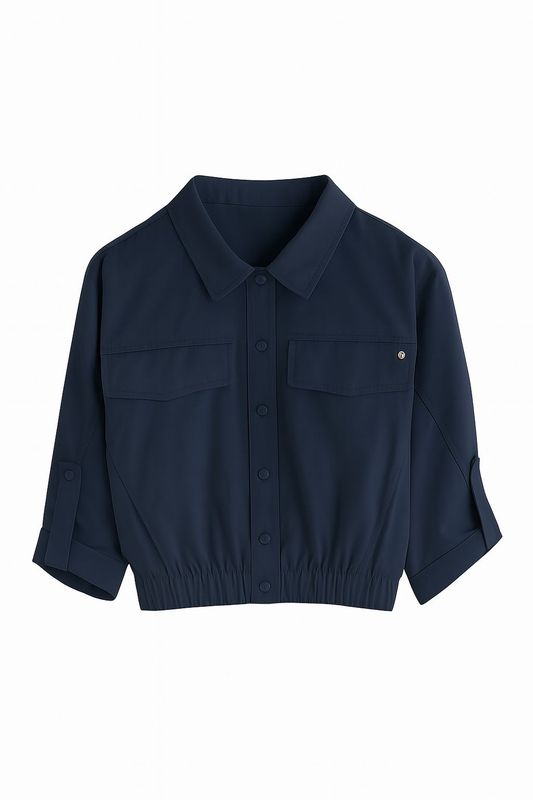 Ambika jas kort elastiek dark blue emma