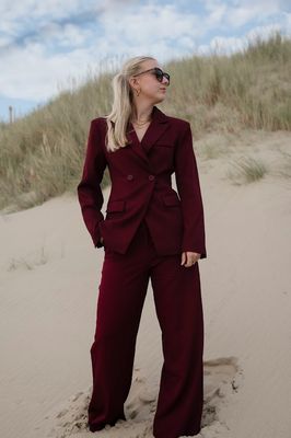 Ambika pantalon Bordeaux gris