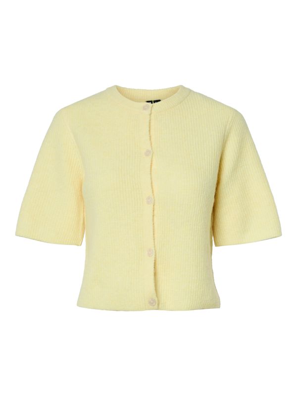 Pieces PCSILLY SS O-NECK KNIT CARDIGAN NOO: Pale Banana/MELANGE 17158220