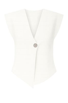 Nameless top gouden knoop wit MC2219#