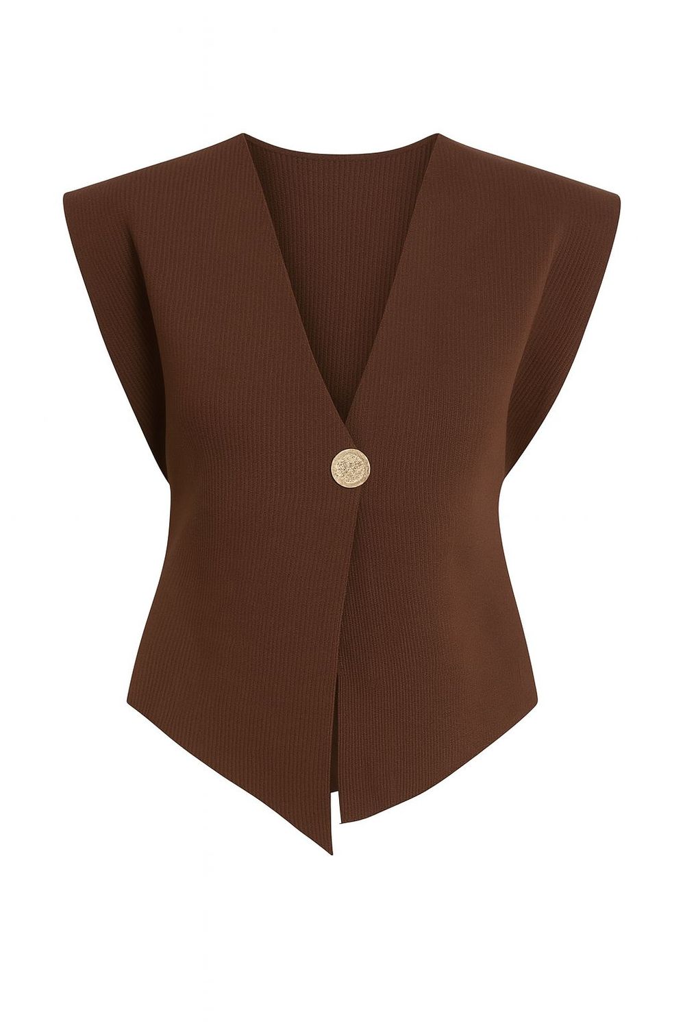 Nameless top gouden knoop bruin MC2219#