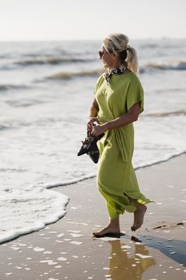 Azzurro jurk olijfgroen 6856
