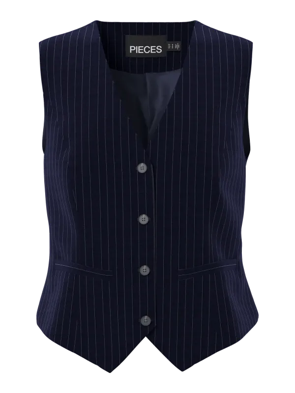 Pieces PCBOZZY VEST NOOS PINSTRIPE EXP BC Sky Captain/PINSTRIP 17152924
