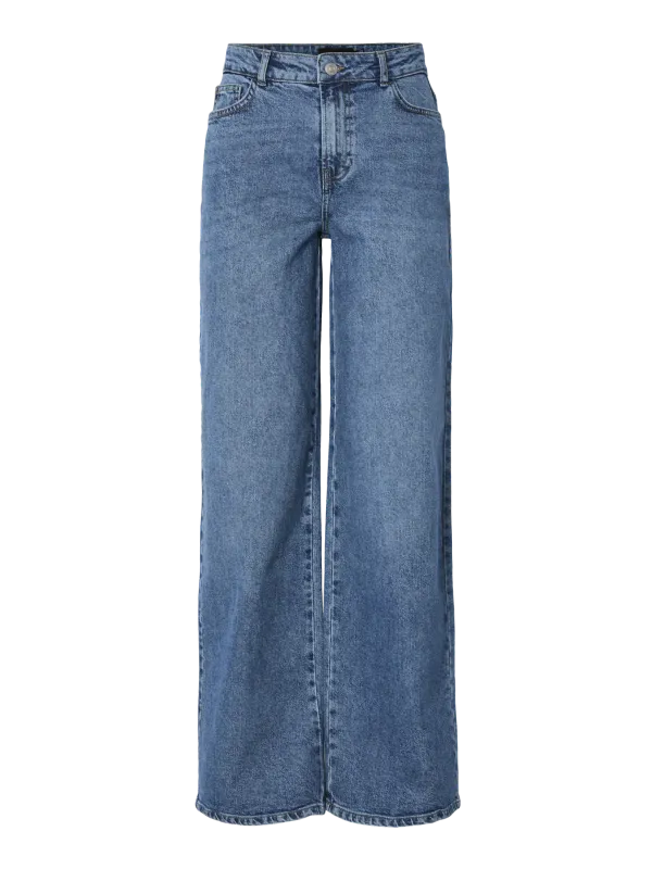 Pieces PCSELMA HW WIDE JEANS NEW MB NOOS B: Medium Blue Denim 17158775
