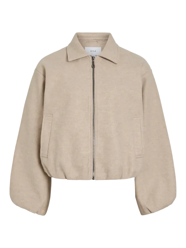 Vila VIBALOU LS SHORT JACKET Natural Melange 14107560