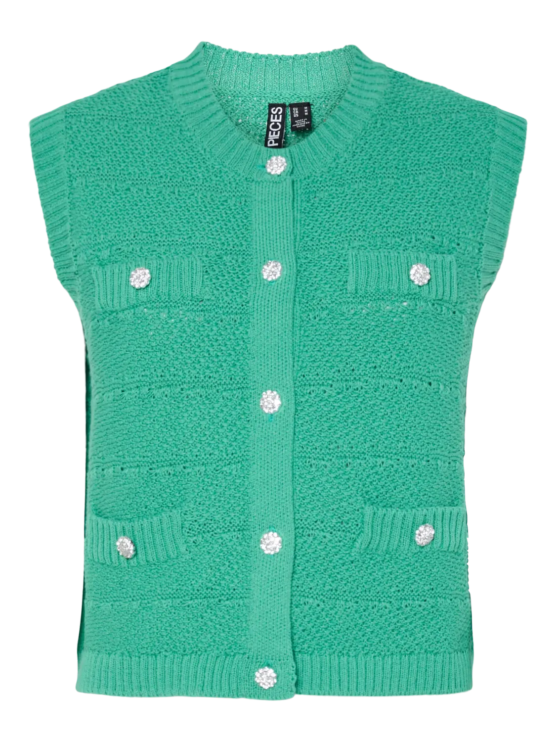 Pieces PCJENA SL O-NECK KNIT VEST BC Winter Green 17159479