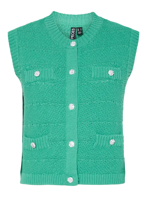 Pieces PCJENA SL O-NECK KNIT VEST BC Winter Green 17159479