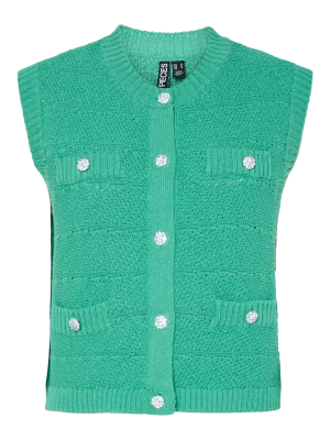 Pieces PCJENA SL O-NECK KNIT VEST BC Winter Green 17159479