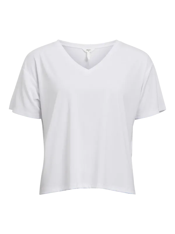Object OBJANNIE RE S/S V-NECK TOP NOOS White 23044669