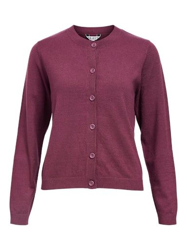 Object OBJTHESS L/S SHORT CARDIGAN NOOS Mauve Wine 23043508