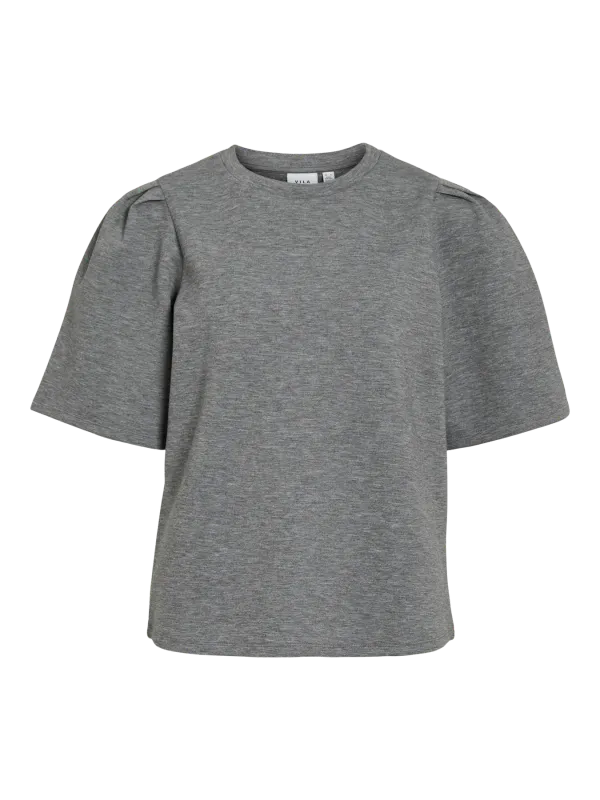 Vila VIREFLECT O-NECK 2/4 TOP/DFS Medium Grey Melange 14108620