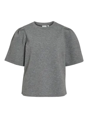 Vila VIREFLECT O-NECK 2/4 TOP/DFS Medium Grey Melange 14108620