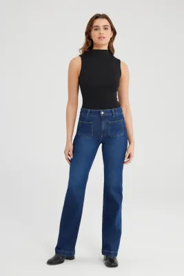 Cup Of Joe Denim high waist bootcut Dark Blue Diana