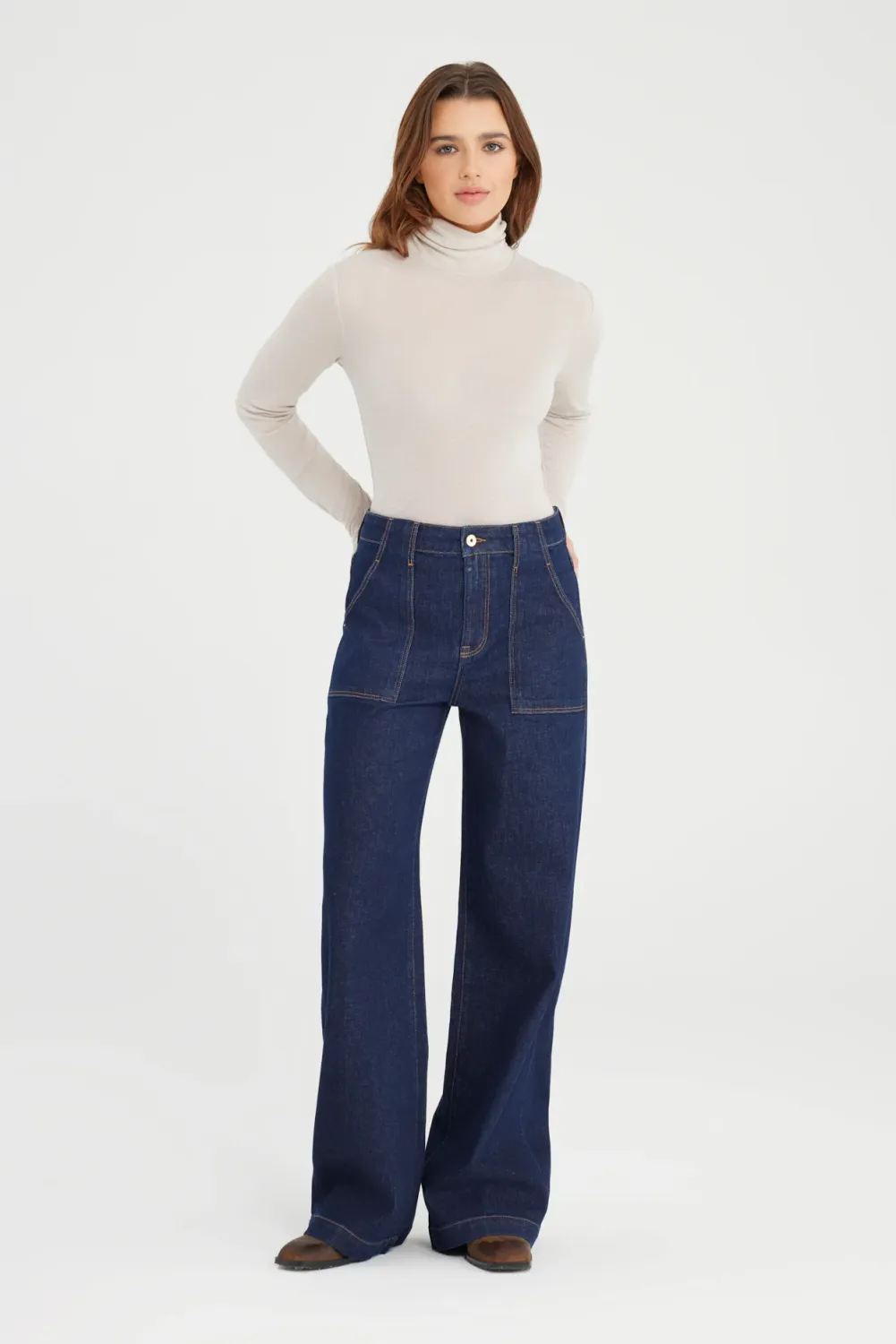 Cup Of Joe Denim high waist wide leg Raw Lulu