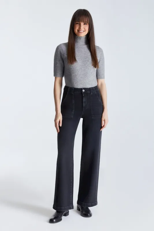 Cup Of Joe Denim wide leg chino Black VT Maxine