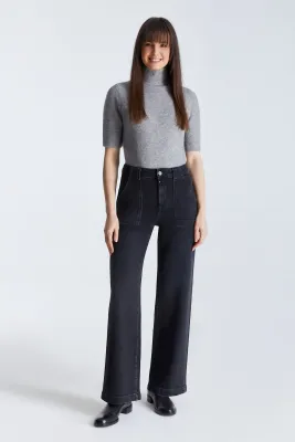 Cup Of Joe Denim wide leg chino Black VT Maxine