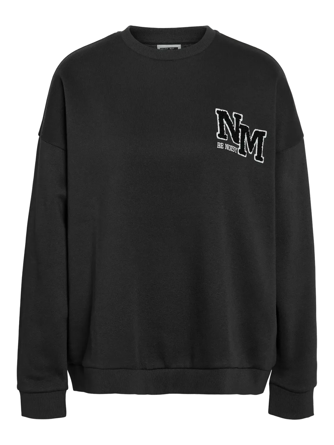 Noisy May NMBELIEVE L/S O-NECK SWEAT JRS Obsidian/BLACK EMB 27035072