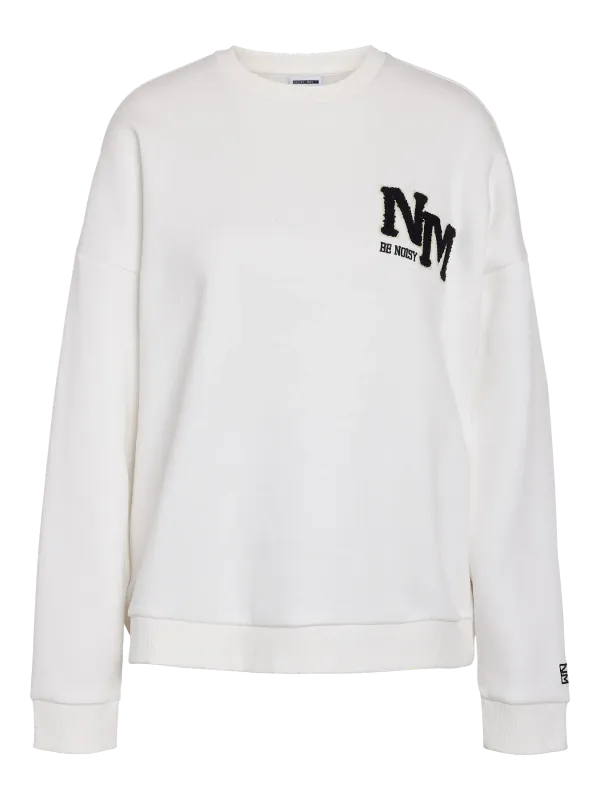 Noisy May NMBELIEVE L/S O-NECK SWEAT JRS Cloud Dancer/BLACK E 27035072