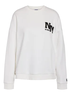 Noisy May NMBELIEVE L/S O-NECK SWEAT JRS Cloud Dancer/BLACK E 27035072