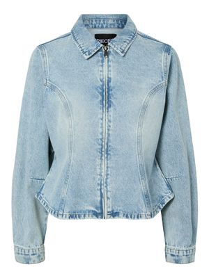 Pieces PCJULES LS FITTED DENIM SHIRT D2D P: Light Blue Denim 17163313