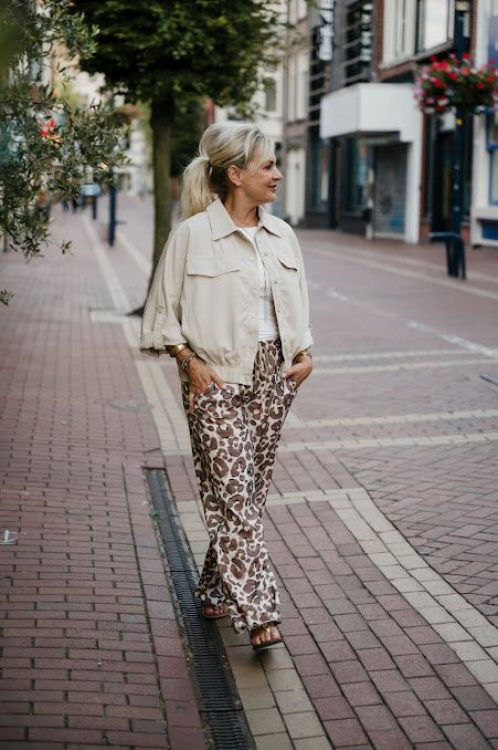 Nameless broek print taupe 61685
