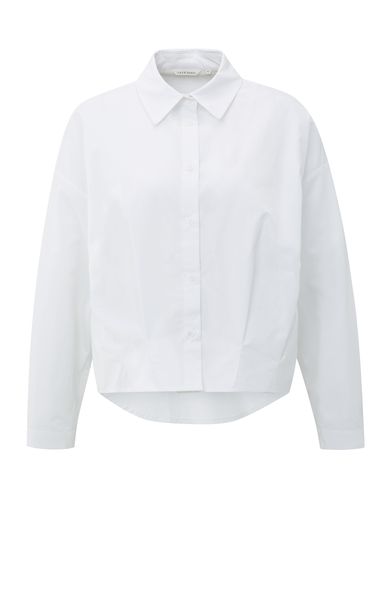 YaYa Poplin blouse with front pleat PURE WHITE 01-201167-508