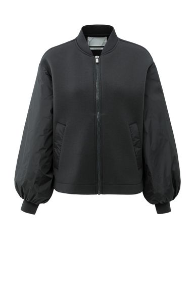 YaYa Fleece jacket with nylon bombe OYSTER BLACK 02-001057-508