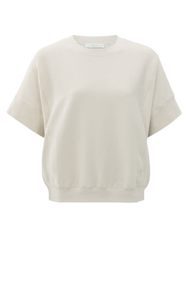 YaYa Short sleeve jersey rib top CHALK WHITE 01-709313-508