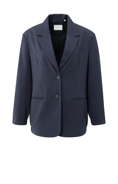 YaYa Woven loose fit blazer with bo INKWELL BLUE 01-501071-508
