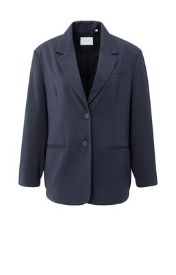 YaYa Woven loose fit blazer with bo INKWELL BLUE 01-501071-508