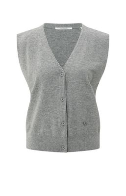 YaYa Knitted gilet a-symmetric butt MEDIUM GREY MELANGE 01-010120-508