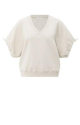 YaYa V-neck sweatshirt with elastic CHALK WHITE 01-109091-508