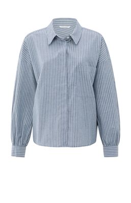 YaYa Striped blouse with pocket VINTAGE BLUE DESSIN 01-201178-508