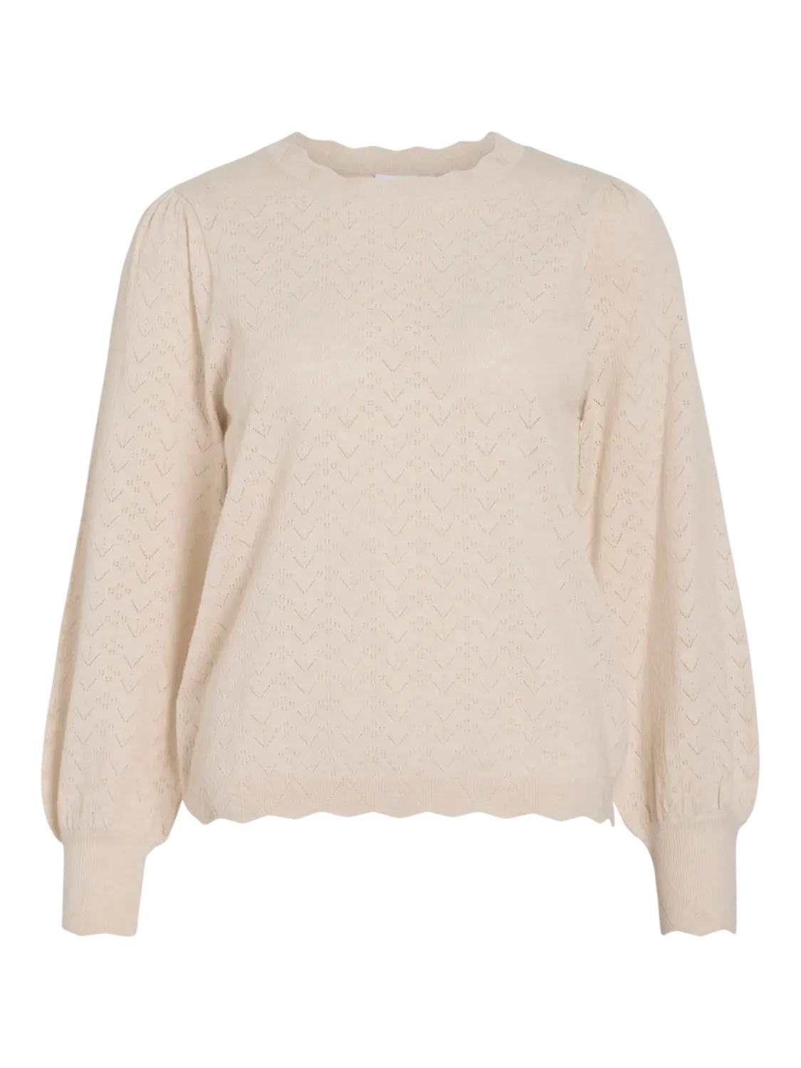 Vila VIEMI O-NECK L/S KNIT TOP/TES Super Light Natural 14109653