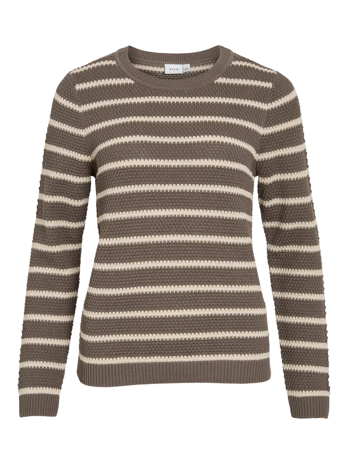 Vila VIDALO O-NECK L/S STRIPE KNIT TOP- : Falcon/SANDSHELL 14101685
