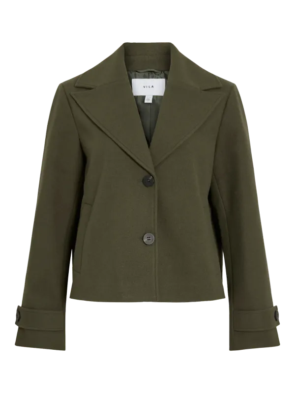 Vila VISOLO L/S SHORT JACKET/TES/1 Deep Depths 14099249