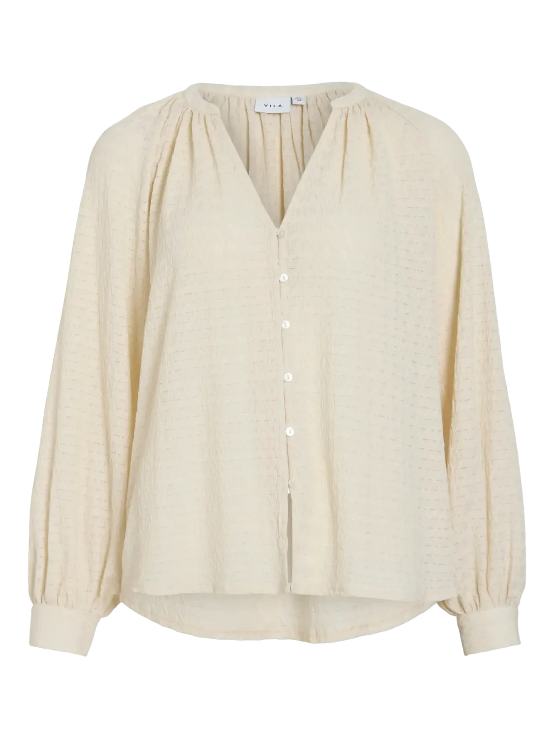 Vila VIBABERA V-NECK L/S SHIRT Birch 14110148