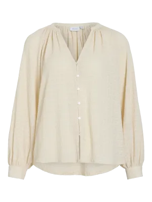 Vila VIBABERA V-NECK L/S SHIRT Birch 14110148