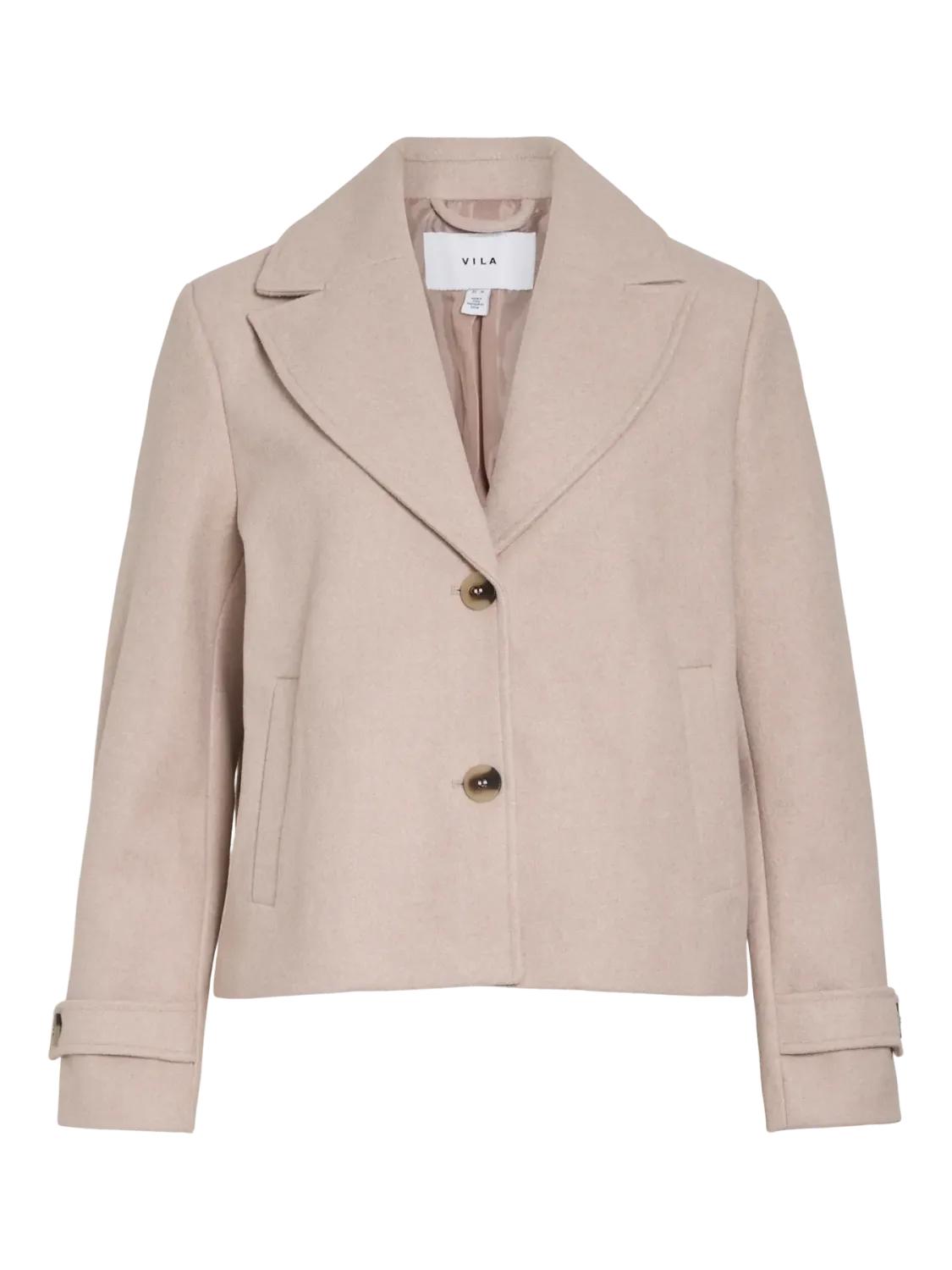 Vila VISOLO L/S SHORT JACKET/TES Natural Melange 14099249