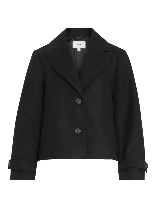 Vila VISOLO L/S SHORT JACKET/TES/1 Black Beauty 14099249