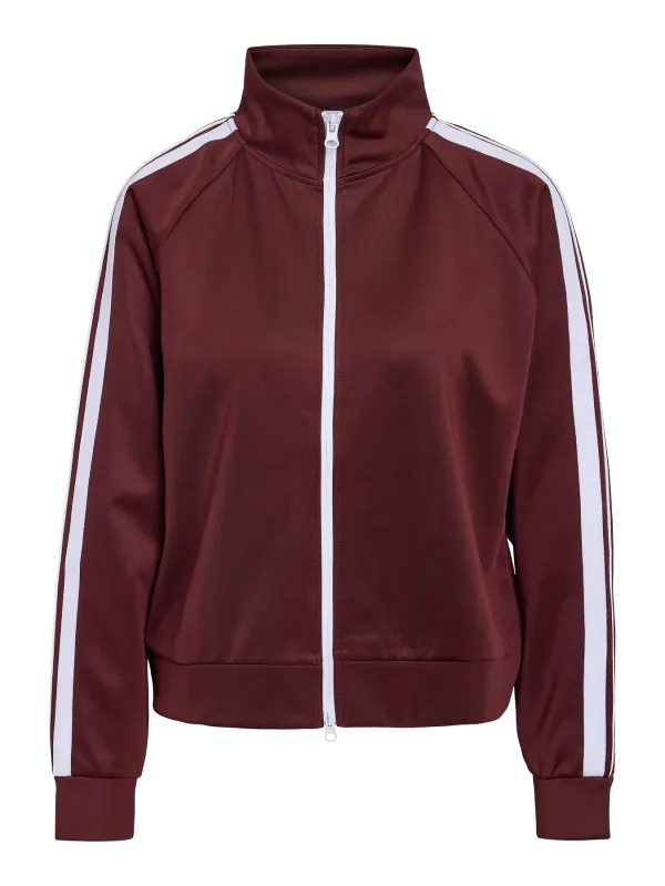 Noisy May NMJENNA L/S HIGH NECK ZIPPER JRS Windsor Wine/WHITE S 27035062