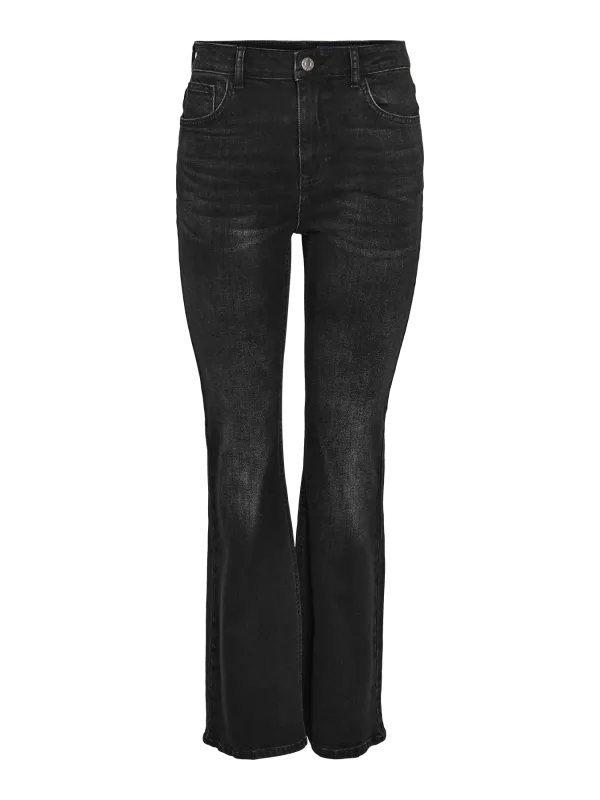 Noisy May NMKAREEN HW FLARE LEG JEANS AZ423BL: Black Denim 27034387