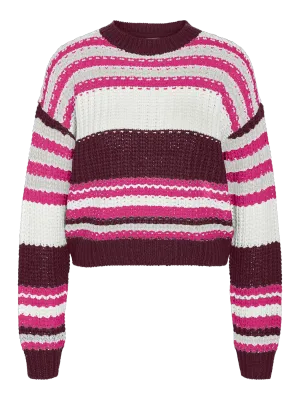 Noisy May NMCHARLIE L/S O-NECK KNIT NOOS Windsor Wine/CLOUD D 27020786 Noisy May NMCHARLIE L/S O-NECK KNIT NOOS Windsor Wine/CLOUD D 27020786