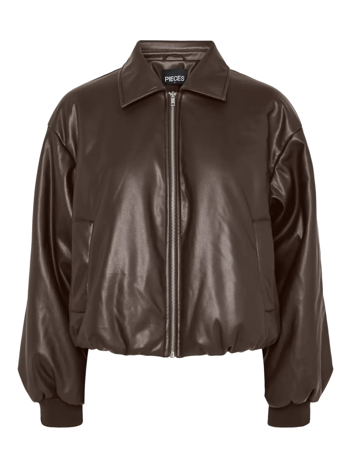 Pieces PCLARA PADDED COATED BOMBER JACKET Hot Fudge 17163609