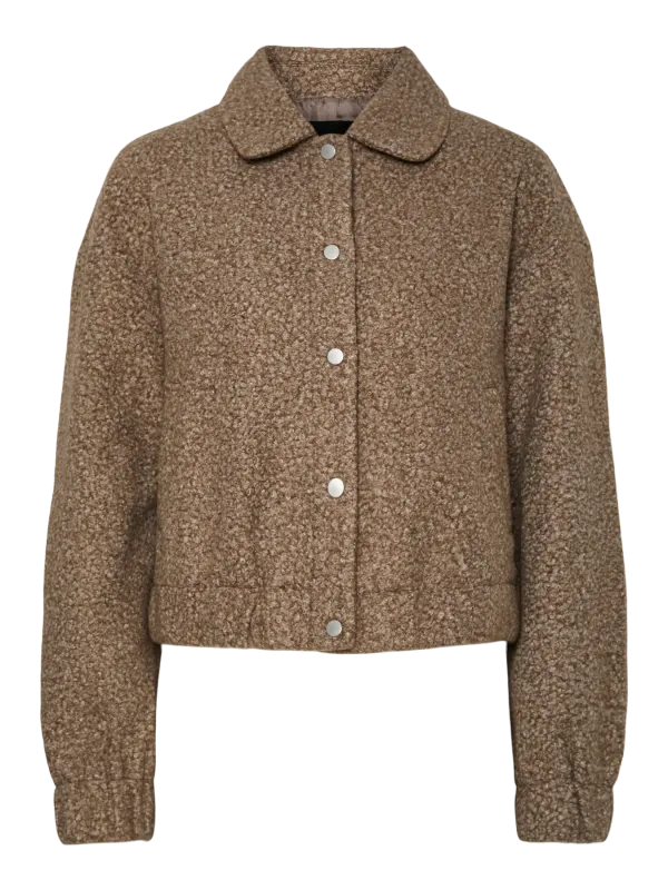 Pieces PCNADIA SHORT JACKET Morel/Melange 17151427