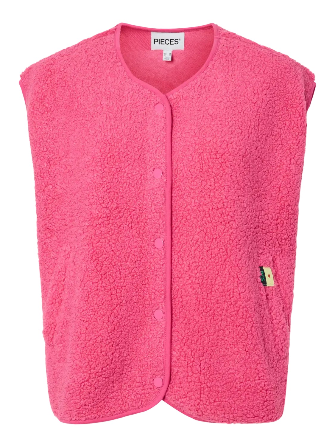 Pieces PCKATTY TEDDY VEST BC Shocking Pink 17162344