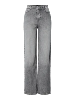 Pieces PCSILKE MW WIDE JEANS MG NOOS BC Medium Grey Denim 17159804